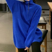 Pullover Thickened Stand Collar Sweater Coat For Women Loose Slimming