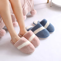 Winter Cotton Slippers Women Thicken Warm Rabbit Fur Indoor
