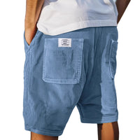 Men's Multi-pocket Embroidery Mark Corduroy Shorts