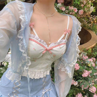 Sweet And Spicy Pure Floral Bow Chest Pad With Sling