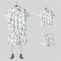 Short Sleeve Printed Shirt Summer Thin Suit