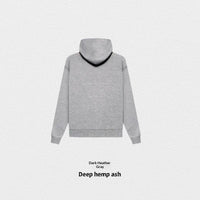 Autumn Winter Fleece-Lined Solid-Color Hoodie
