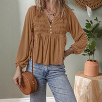 Women's Versatile Lotus Leaf Solid Color Pullover V-neck Chiffon Shirt