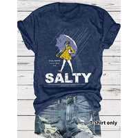 Womens Umbrella Girls Printed Crew Neck Dress