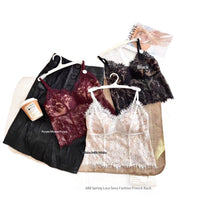 Womens Triangle Cup Bra With Chest Pads Lace Camisole