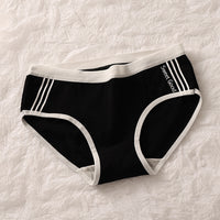 Women's Cotton Mid Waist Traceless Sexy Underpants Girls Triangle Shorts