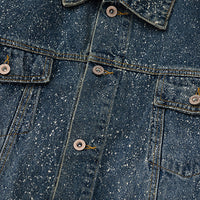 Splash-ink Splash Heavy Industry Washed Silver Hand-painted Denim Coat