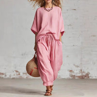 Women's Solid Color Loose Casual Set