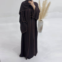 Dubai Solid Color Hook Cardigan Gown