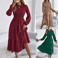 Long-sleeve Slim-fit Maxi Dress Womens Clothing