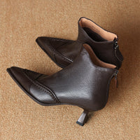 Pointed-toe Slimming Fleece-lined Womens Stiletto Heels With A Back Zipper