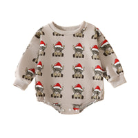 Baby Old Head Christmas Printed Romper