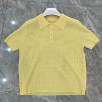 Versatile Short-sleeve Hollow-out Knit Women's Summer Casual