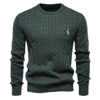 Autumn And Winter Sweater Pullover Deer Embroidery Solid Color Sweater For Men