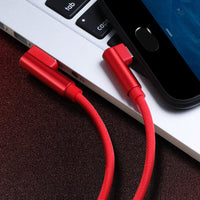 Double elbow cloth knitted fast charging data cable