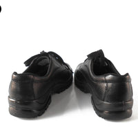 Crimped Genuine Leather Anti-smashing Safety Shoes With Steel Toe And Low-top