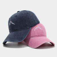 New Mountain Peak Sunset Embroidered Washed Baseball Cap