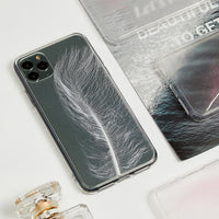 Transparent Ins Wind Solid Color Feather Men's And Women's Mobile Phone Case