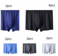 Men's High-waisted Pure Cotton Plus Size Loose Deep-crotch Cotton Breathable Boxer Shorts