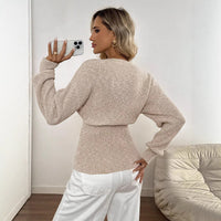 Fashion V-neck Button-up Knit Cardigan Sweater