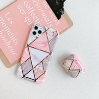 Compatible with Apple, European and American mosaic marble silicone phone case