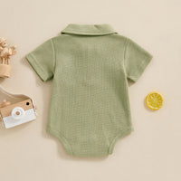 Baby Fashion Casual Solid Color Waffle Jumpsuit