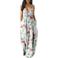 Women's Fashionable Printed Sleeveless Pocket Dress