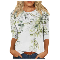 Round Neck Printed Casual Loose Long Sleeve