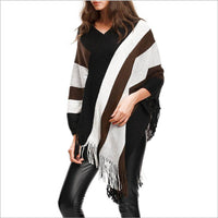 Autumn and winter new Amazon explosion models Europe and the United States foreign trade tassel cloak sweater factory direct