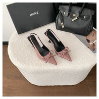 Sweet Bow-Knot Stiletto Pointed-Toe High Heel Sandals