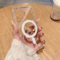 Phone Case Camera Smart AI Button Transparent Magnetic Protective Case