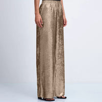 Collared Long-sleeved Shirt And High-waisted Wide-leg Pants Two-piece Set
