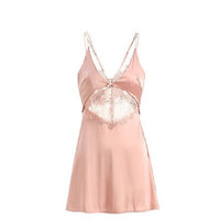 High-end sexy lace silk stitching nightdress