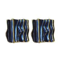 Europe And America Cross Border Ins Style Irregular Metal Pleated Paint Ear Studs