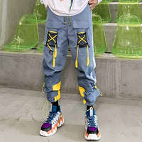 Three Dimensional Pocket Overalls With Fall Cord Stitching