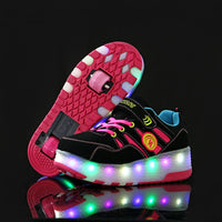 Boys' Invisible Belt Wheel Luminous Shoes