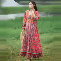 Same-style Bohemian Ethnic Dress For Beach And Travel
