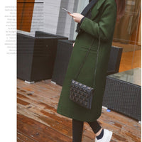 Women's mid-length woolen coat