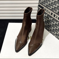 Womens Plus-Size Pointed-Toe Ankle Boots