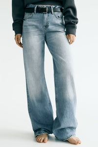 Autumn And Winter Jeans High Waist Straight Pants Women's Wide-leg Pants