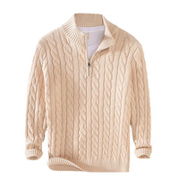 Half-high Neck Thickened Thick Needle Men's Sweater Zip Loose Pullover Knitwear