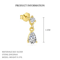Silver Tassel Zircon Earrings For Women