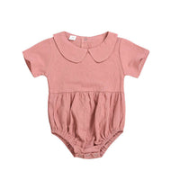Baby Girl 3 Color Doll Collar Short Sleeve Halter