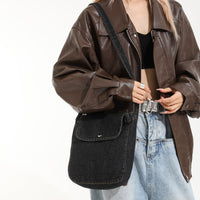 Womens Denim Commuter Crossbody Bag