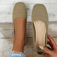 Women's Knitted Plus Size Flying Woven Breathable One Pedal Shoes