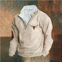 European And American 3d Digital Printing Turtleneck Half Zipper Sweater