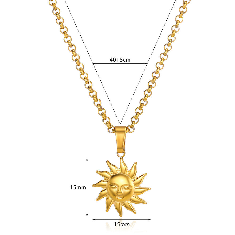 European And American Retro Personalized Sun Necklace