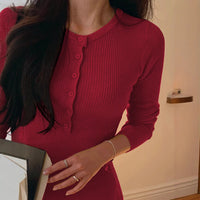 New Knitted Dress Womens Tight-fitting Sheath Coat