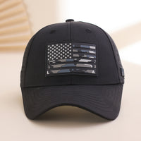 Cross-border Fashion Breathable Mesh Baseball Cap With Classic Contrasting Color National Flag Label And Curved Brim Baseball Cap. Suitable For Casual Outings And Versatile Wear.