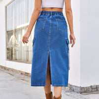 European And American Summer Washed Overalls Skirt Denim Skirt